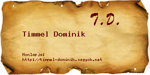 Timmel Dominik névjegykártya